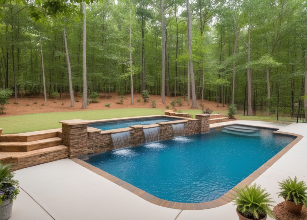 a pool and patio in north georgia